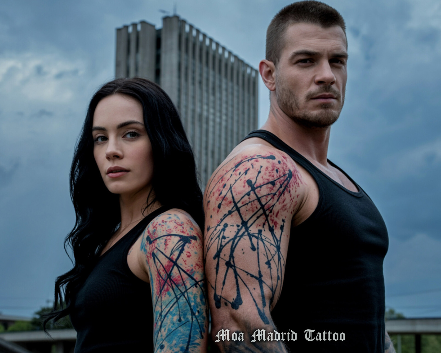 Tatuajes IA al estilo expresionismo abstracto de Pollok