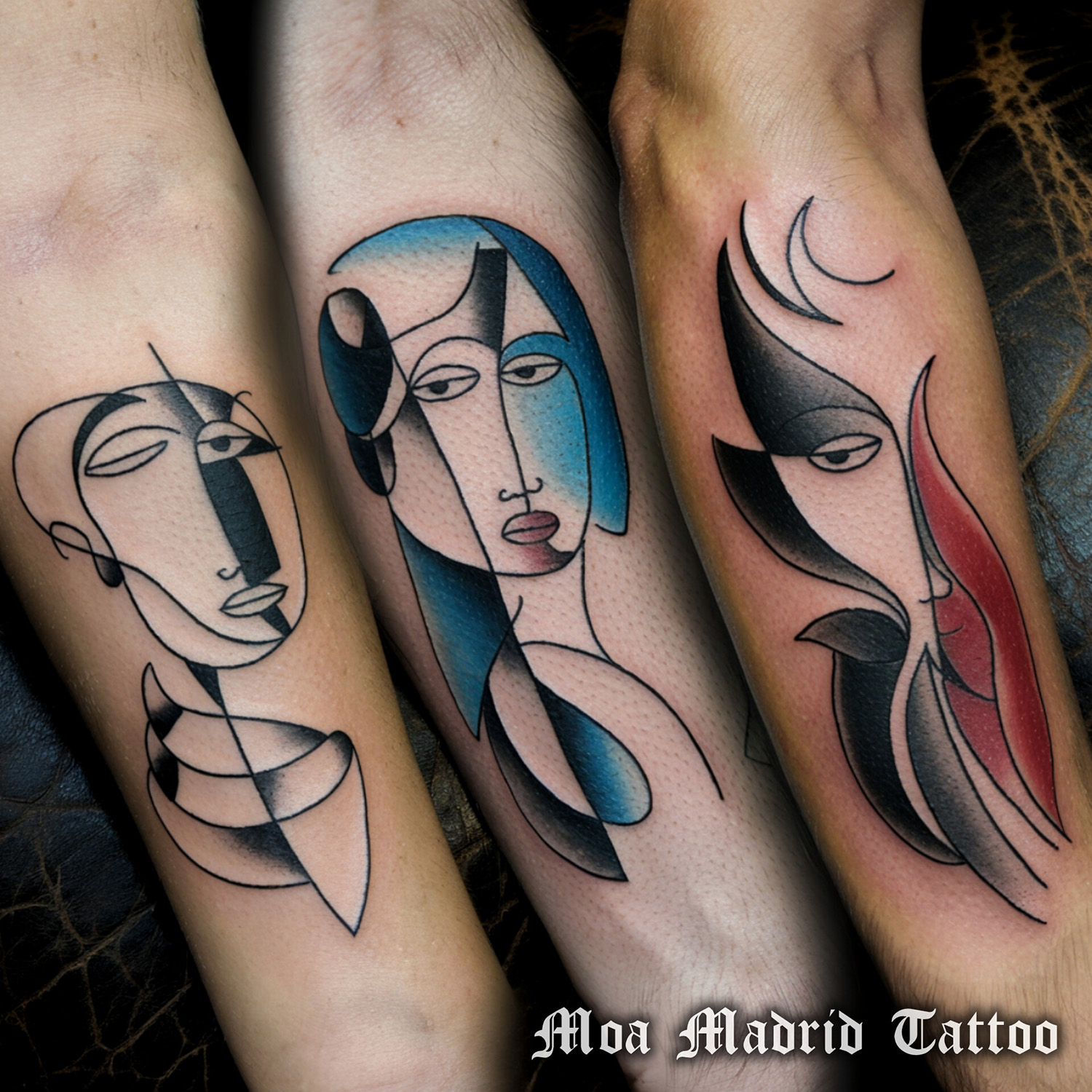 Diseños de tatuajes IA inspirados Picasso