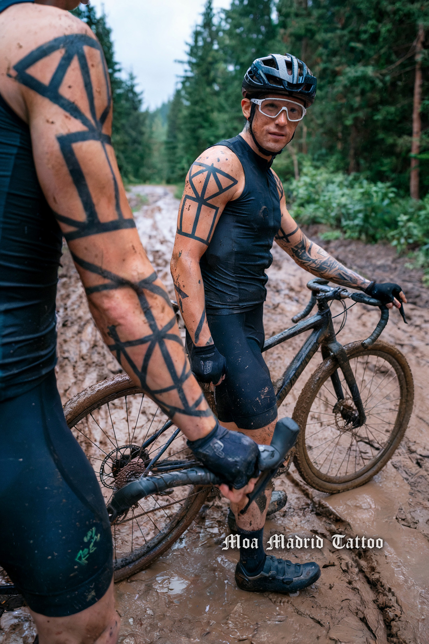 Tatuajes IA de figuras geométricas brazo